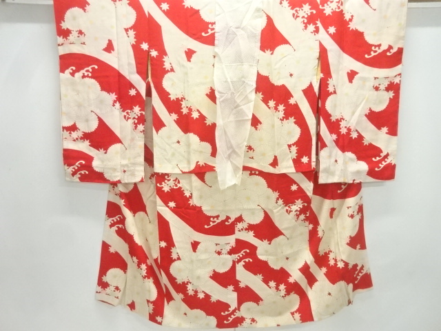 JAPANESE KIMONO / ANTIQUE JUBAN / SILK / KINSHA / TATSUTAGAWA & KIKU